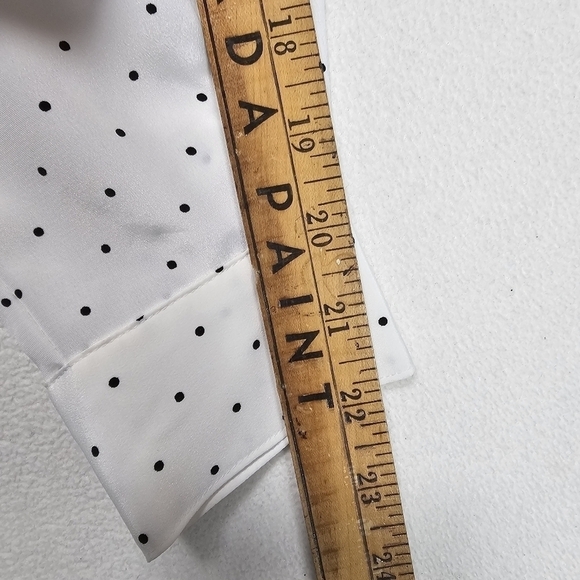 Vintage Cosmo Polkadot Pleated Blouse, Button Down Size Medium - Picture 6 of 11